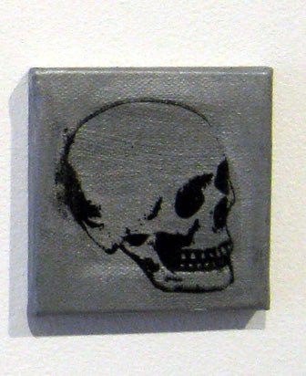 Skull 6 screen print on canvas