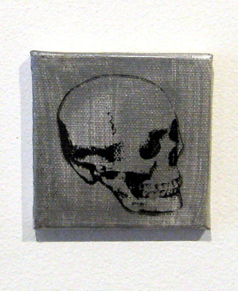 Skull 5 screen print on canvas